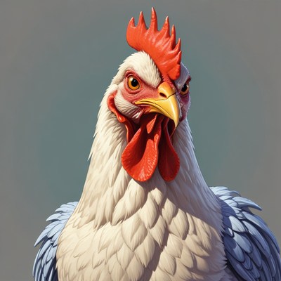 White rooster portrait