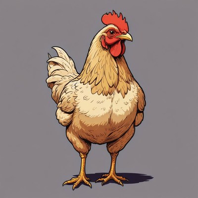 Illustration of a brown hen