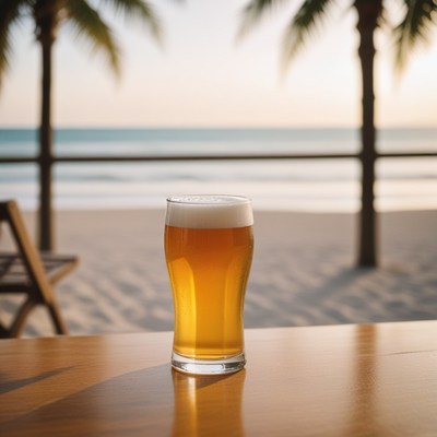 Beachside beer at sunset