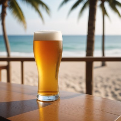Beachside beer on a sunny day