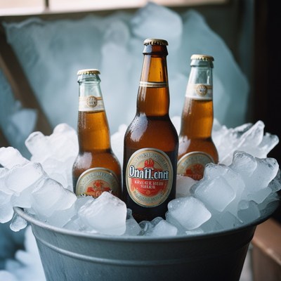 Three beers in ice bucket