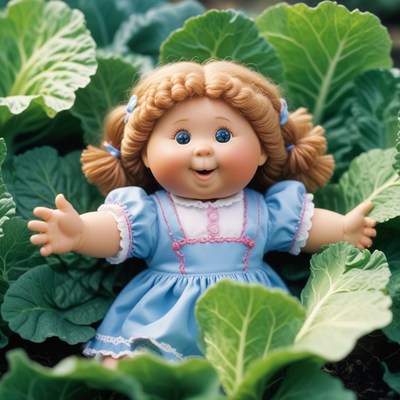 Cabbage patch doll in cabbage patch