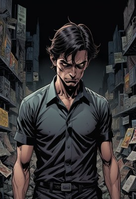 Man stands in dark alley