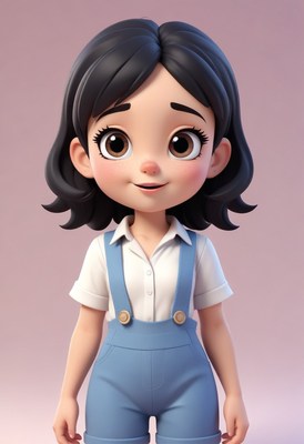 3d animated girl smiling