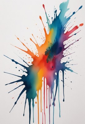 Colorful watercolor splatter