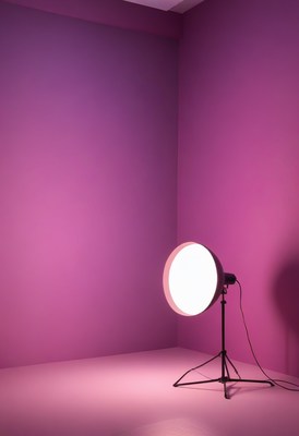 Studio light in pink corner