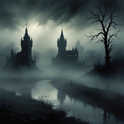 Foggy night at the castle