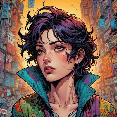 Woman with short hair in urban setting