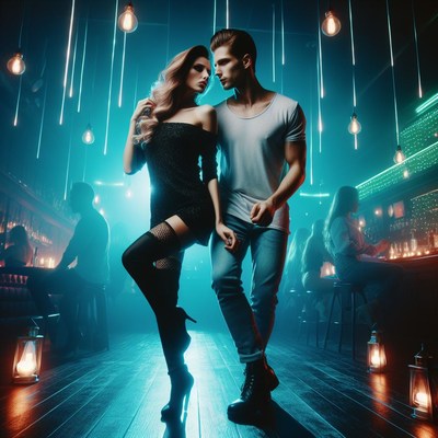 Couple dancing in nightclub