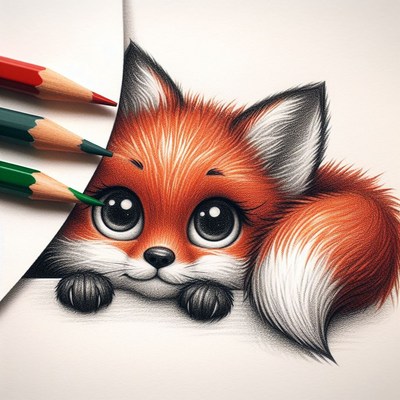 Fox pencil drawing