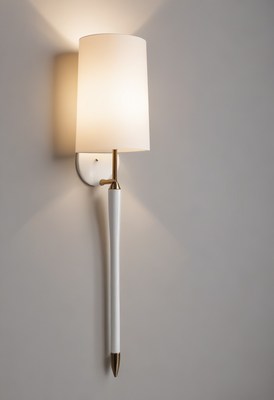 White wall sconce with cylinder shade