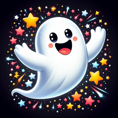 Happy ghost with stars
