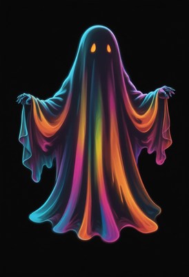 Neon ghost illustration