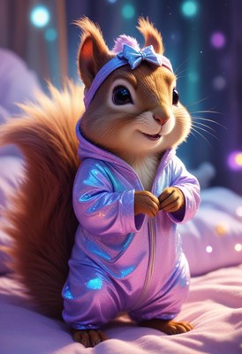 Squirrel in pajamas