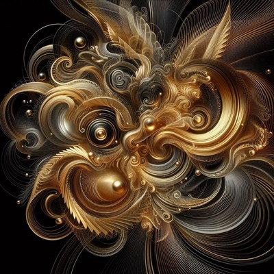 Golden abstract swirls