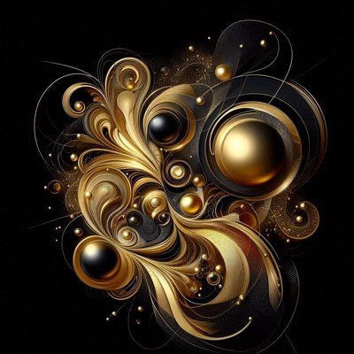 Abstract gold and black design