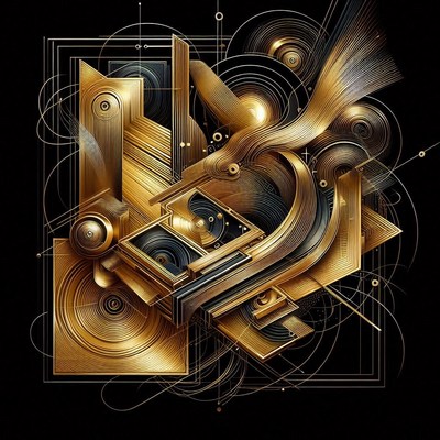 Abstract gold geometric design