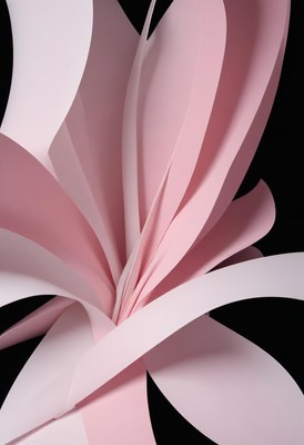 Pink paper flower close-up