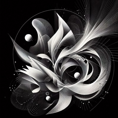 Abstract line art design with circles