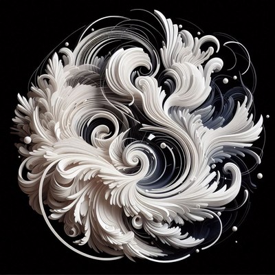 White paper swirl art