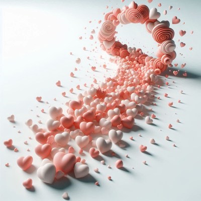 Pink and white heart stream