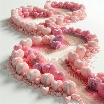 Pink heart pathway