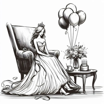 Birthday girl in a chair