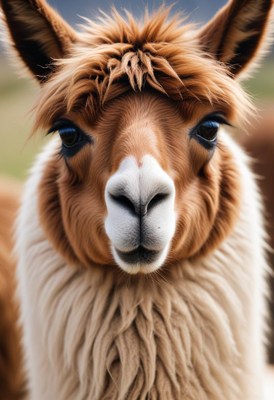 Brown alpaca close-up