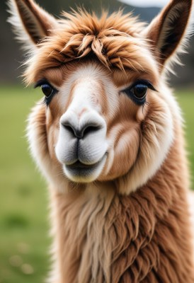 Close-up of brown alpaca