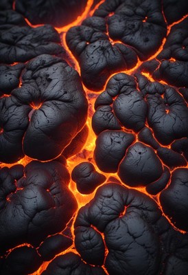 Glowing lava flow texture