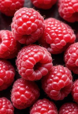 Fresh raspberries close up