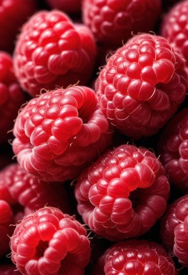 Close-up of ripe raspberries