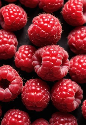 Close-up red raspberries