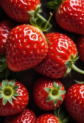 Close-up red ripe strawberries