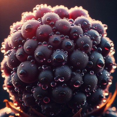Dew-covered blackberry