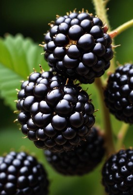 Ripe blackberries on a vine