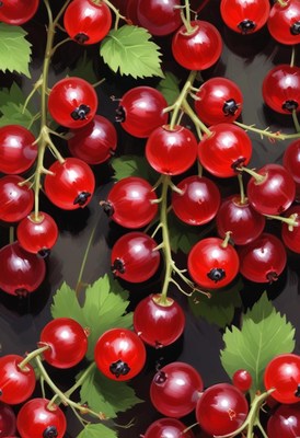 Red currants on a branch