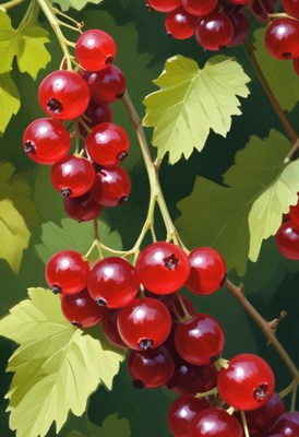 Red currants on a branch
