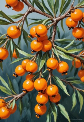 Orange berries on branch