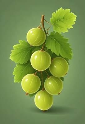 Gooseberries on a branch