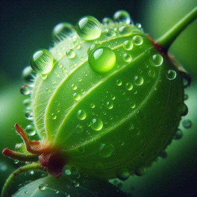 Dewy green gooseberry