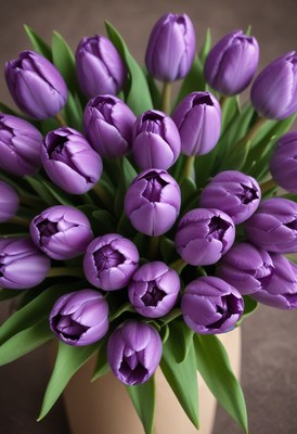Purple tulip bouquet