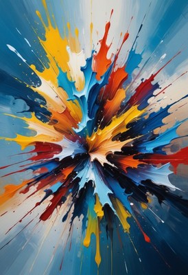 Colorful abstract painting splashes