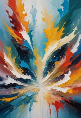 Abstract colorful splashes painting