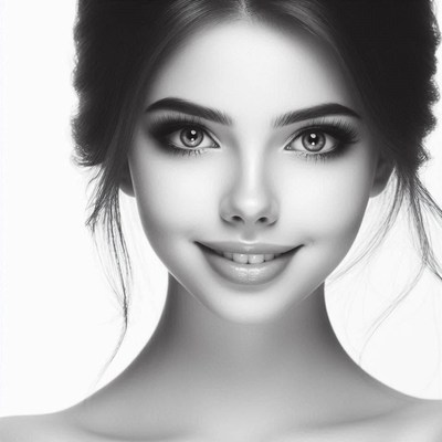 Woman smiling close up