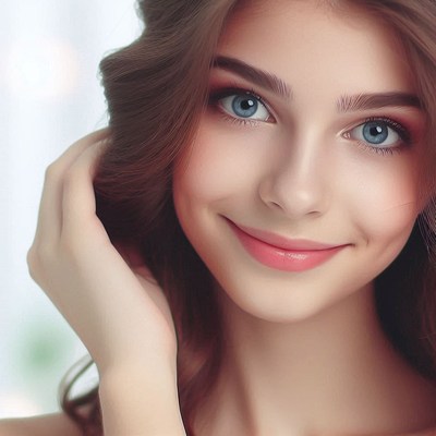 Woman applying makeup on her face