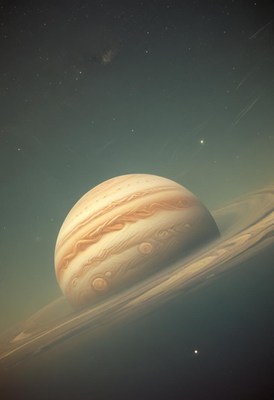 Jupiter and its rings in space