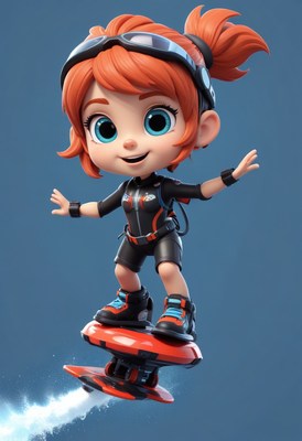 Girl riding hoverboard