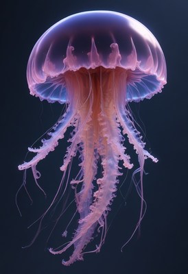 Pink jellyfish in aquarium
