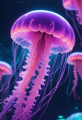 Purple jellyfish underwater